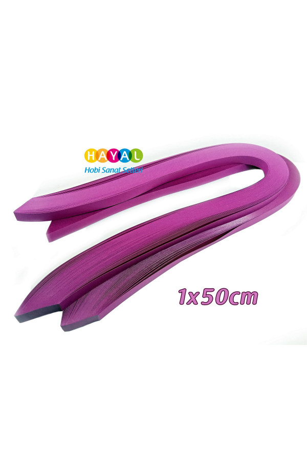 Quilling Kağıdı - Fuşya Renk 1x50cm 50li