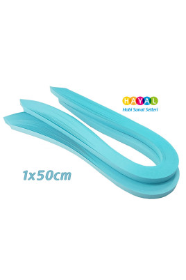 Quilling Kağıdı - Açık Mavi  Renk 1x50cm 50li