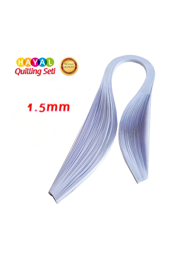 1.5 mm Beyaz Renk Quilling Kağıdı Tek Renk - 100lü