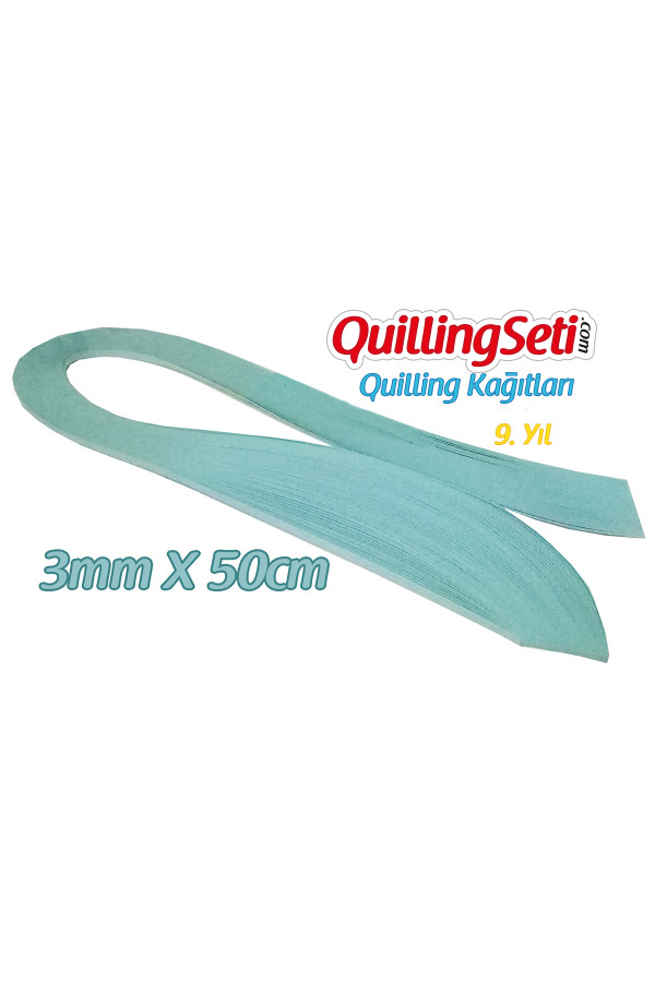 3mm Açık Mavi Renk Quilling Kağıdı - 100lü