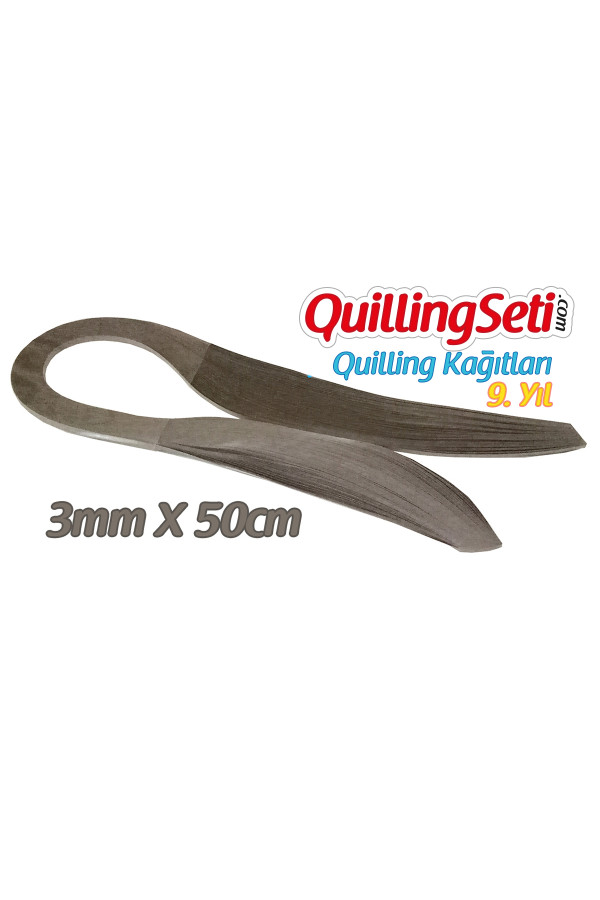 3mm Gri Renk Quilling Kağıdı - 100lü