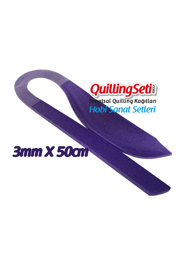 3mm Mor Renk Quilling Kağıdı Tek Renk - 100lü