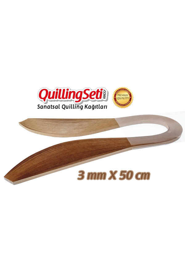 3mm Açık Kahverengi Renk Quilling Kağıdı - 100lü