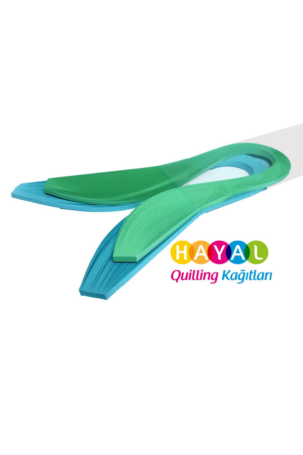 Açık Mavi ve Açık Yeşil Quilling Kağıdı - 5mm 200 Adetli