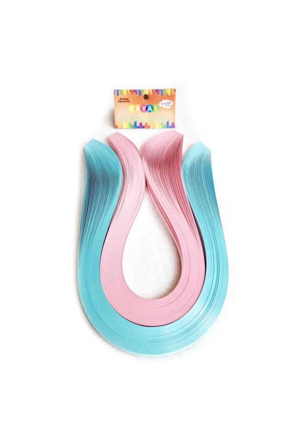 Quilling Kağıdı - Açık Mavi ve Pembe Renk 200lü Quilling Kağıdı - Açık Mavi ve Pembe Renk 200lü