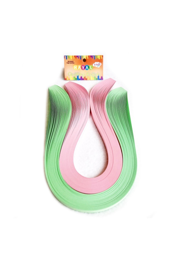 Quilling Kağıdı - Açık Yeşil ve Pembe Renk 200lü Quilling Kağıdı - Açık Yeşil ve Pembe Renk 200lü