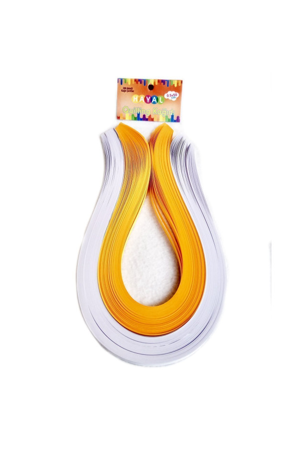 Quilling Kağıdı - Beyaz ve Koyu Sarı Renk 200lü