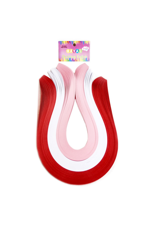 Quilling Kağıdı - Koyu Kırmızı, Beyaz ve Pembe 300lü Quilling Kağıdı - Koyu Kırmızı, Beyaz ve Pembe 300lü