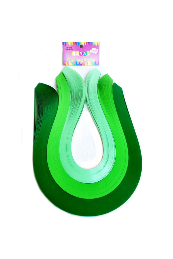 Quilling Kağıdı - Koyu Yeşil, Yeşil ve Açık Yeşil 300lü Quilling Kağıdı - Koyu Yeşil, Yeşil ve Açık Yeşil 300lü