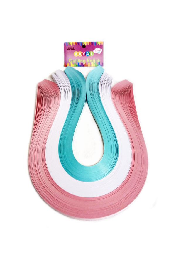 Quilling Kağıdı - Pembe, Beyaz ve Açık Mavi 300lü Quilling Kağıdı - Pembe, Beyaz ve Açık Mavi 300lü