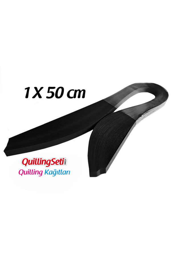 Quilling Kağıdı - Siyah Renk 1cm 100lü